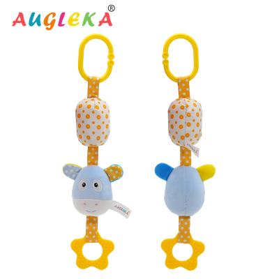 China Baby Stroller Accessories Eco-Friendly Wind Chime On Ride Pendant Soothe Plush Doll Cartoon Animal Crib Pendant 0-12 Months Play for sale