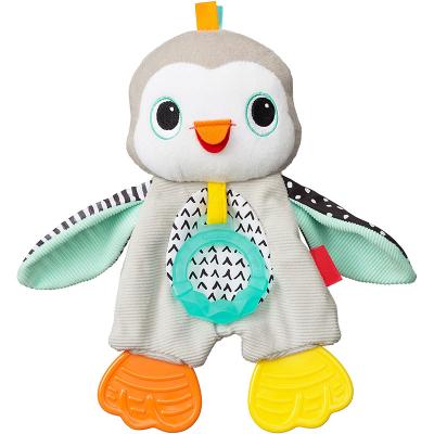 China Cute Eco-Friendly Newborn Baby Friend Plush Doll Toys Baby Teether Kids Teething Toys Cartoon Animals Hand Bells Rattles For Baby for sale