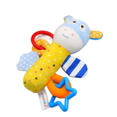 China Toddler Animal Toy Kid Animals Plush Toy Baby Hand Rattle Eco-Friendly Stick Rattle Newborn Toddler Toy for sale