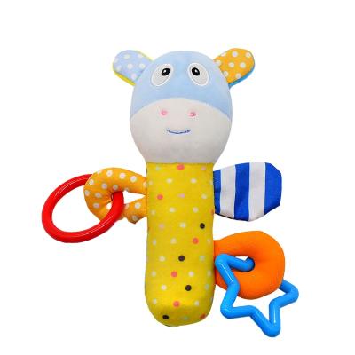 China Toddler Animal Toy Kid Animals Plush Toy Baby Hand Rattle Eco-Friendly Stick Rattle Newborn Toddler Toy for sale