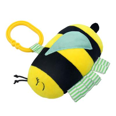 China AUGLEKA AUGLEKA New Arrival Baby Bee Birthday Gifts Baby Crib Car Seat Rattle Yellow Eco-Friendly Newborn Baby Walker Hanging Toy for sale