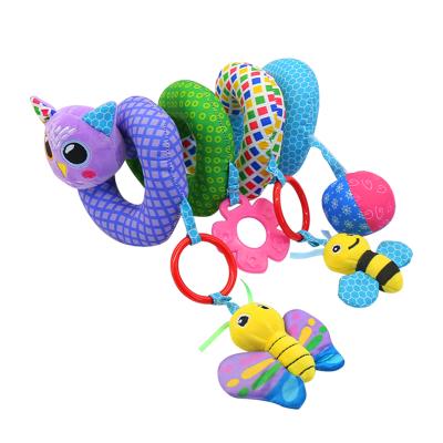 China Eco-Friendly Educational Toddler Toys Baby Stuffed Animal Ratchet Mobile Infant Stroller Bed Crib Spiral Hanging Toys For Baby Toys For 0-12 Months for sale