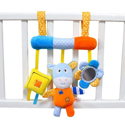 China 2021 New Baby Eco-friendly Baby Donkey Hanging Plush Toy Stroller Mobile Gifts Plush Toy Hand Bell for sale