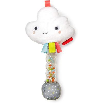 China AUGLEKA 2021 Funny Hot Sale Baby Shower Rain Soothing Soft Plush Toy Hand Ratchets Squeaker Stick Baby Toy for sale