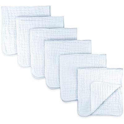 China 6pcs/lot Eco-friendly Muslin 6 Layers Cotton Baby Towels Baby Face Towel Soft Handkerchief Bathing Face Washcloth Feeding Cloth Burp Tissues for sale