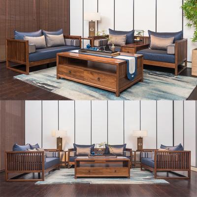 China Eco - Friendly Luxury Modern Living Room Furniture Wooden Sofa Set for sale