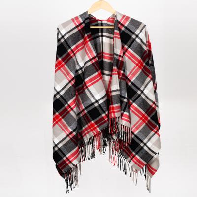 China Tassel Scarves Fashion Winter Wool Slit Scarf Shawls Super Cozy Warm Scarf For Women for sale