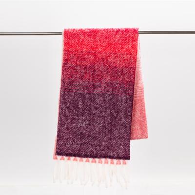 China Tassel Scarf For Women Stylish Handmade Wool Woven Shawls Solid Winter Scarf For Men for sale