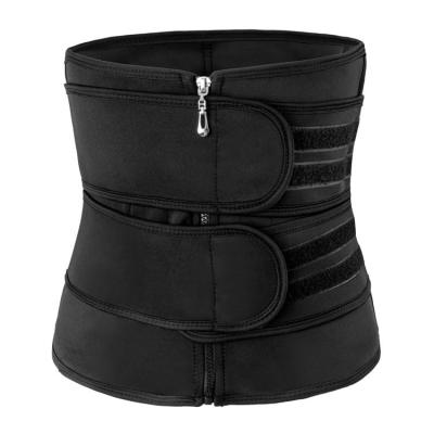 China Hot Selling Antibacterial Amazon Compression Double Strap Neoprene Waist Trainer For Ladies Workout Jogging Lose Weight Belly for sale