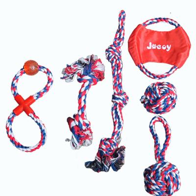 China Good Price Viable Rope Pet Toy Dog Toys Sets Pet Cotton Rope Toy Combination for sale