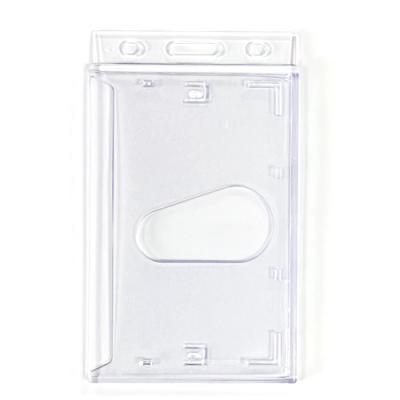 China ID Card Badge Holding Clear Hard Plastic Business Identification Card Holder for sale