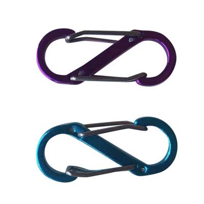 China Backpack 16*38mm Double Mini S Hook Carabiner Aluminum Double Clip for sale