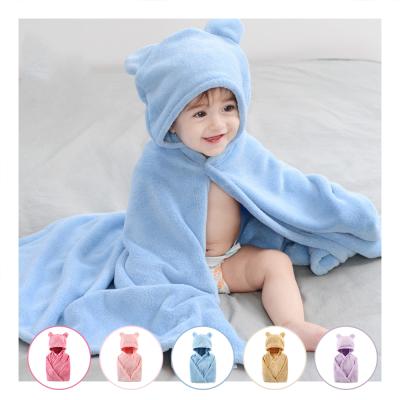 China 100% Organic Hood Baby Hooded Towel Blankets Chocchick Cotton Waffle Hooded Bath Muslin Kids White Bamboo Bathtowel Tablets for sale