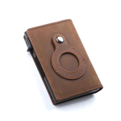 China Fashion OEM Credit Card Holder Slide Aluminum Leather Wallet for sale