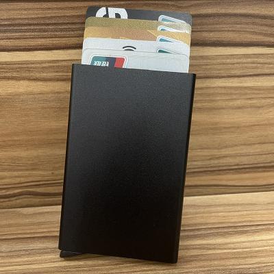 China Fashion Aluminum Metal Automatic Pop Up Aluminum Metal Foil Credit Card Holder Wallet for sale