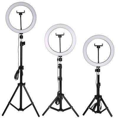 China Mini Hot New Products Folding Tripod Stand 10 Inch Portable Cheapest Selfie Ring Light Lamp for sale