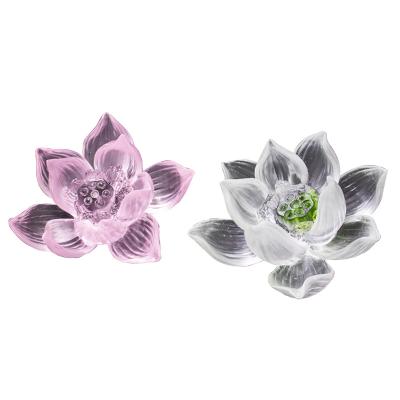 China Europe colored Zen Series Lotus Fragrant Tea creative colorful glass ornaments study glass office porch room for sale