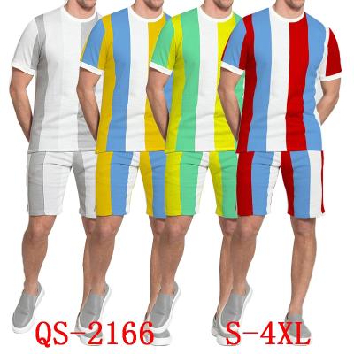 China New Design QS-2166 Mens Suit Modern Casual Custom Good Quality Summer Breathable Shorts Cotton Set for sale