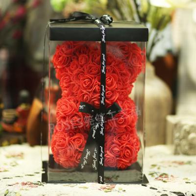 China Eternal Flower PE Rose Bear Foam Flower Plastic Rose Bear Gift for Valentine's Day for sale