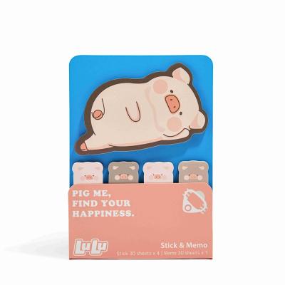 China Self-Adhesive print logo From china memo pad sticky note Animal Pig sticky note pad sticky notes custom Lovely shape originality for sale