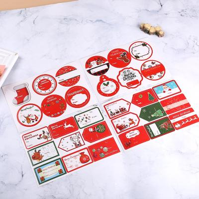 China Wholesale Waterproof Self Adhesive Christmas Gift Tags Sticker Christmas Gift Labels For Bookmarks Scrapbooks Gift Paper PVC Custom for sale