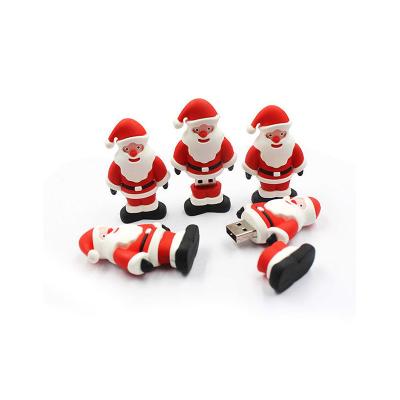 China Promotional Gifts 2d Memory Storage Plastic Santa Claus Shaped PVC Usb Flash Drives For Windows Computer Christmas Cheap Gift 8gb Pendrive for sale