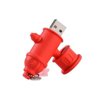 China Factory Price Fire Hydrant Water Valve Silicone Pen Firefighter Bulk Plastic USB Flash Drives for sale