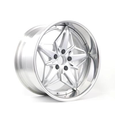 China Aluminum Customized Forged Wheel 2 Piece Deep Lip Polished Touring Car Wheel for sale