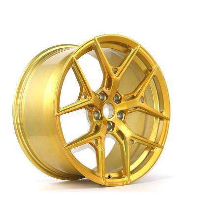 China Aluminum Customized Forged Car Wheel Rims Gold Color For Passenger Car Wheels for sale