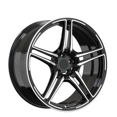 China Aluminum Forged Wheel In 19 Inch 5X112 Gloss Black With Diamond Cut For Race Car for sale