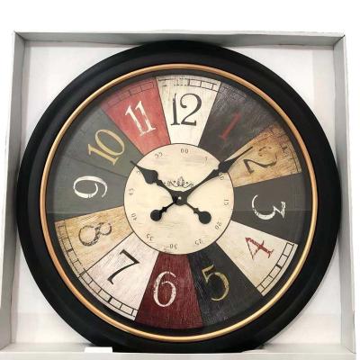 China Antique Style 30 Inch Large Color Dial Farmhouse Hallway Aisle Clock for sale