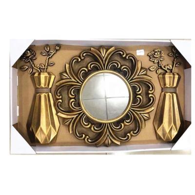 China Luxury mirror vase combination set wall decoration set new home decoration home products living room bedroom for sale