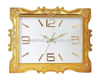 China Large Size Antique Style Rectangle Antique Wall Clock For Home Decor Wholesale Customized Wall Clocks for sale