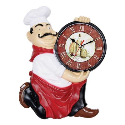 China Antique Style Kitchen Chef Wall Clock Household Home Decor for sale