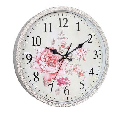 China 14 Inch Creative Vintage Design Arabic Numerals Home Plastic Round Wall Clock for sale