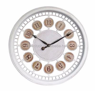 China Antique Style Unique Design Home 20 Inch 3D Digits Large Retro Plastic Round Wall Clock for sale