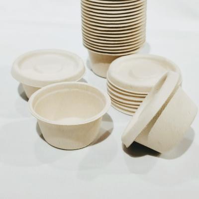 China Viable Disposable 1.5 Ounce 50ML Bamboo Pulp Sample Cup Beer Bagasse Party Sample Sauce Cups for sale