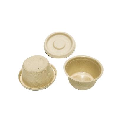 China Sustainable Eco Friendly Bagasse Round 2oz Small Disposable Sauce Cup With Lids For Preparing Food Ketchup Salad Dressing for sale