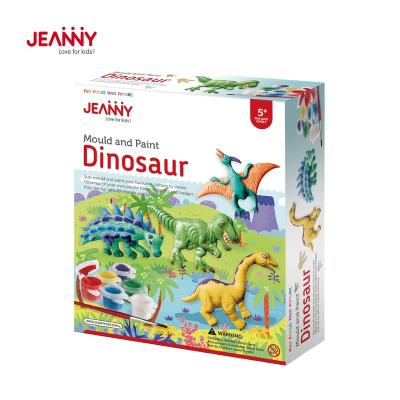 China Original Jeanny Design Running Toys Cast and Paint Dinosaur Make Up Activity Kit DIY Set with Plaster Paint Kids for sale