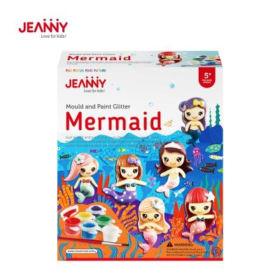 China Jeanny's Original Design Arts and Crafts for Girls Ages 5~12 Mermaid Toys Decor Paint Mold and Paint Glitter Mermaid for sale