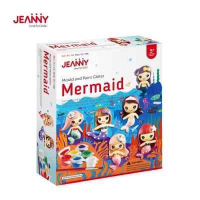 China Jeanny's original design mold and paint glitter mermaid arts and crafts for girls age 5~12 mermaid toys decor painting for sale