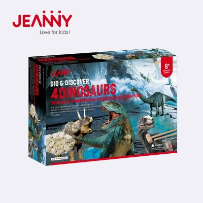 China Original Jeanny Design Toys New STEM Archeology 4 Dinosaurs Excavation Dig Diy Kit Educational Science Toys Kid for sale