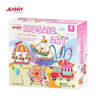 China Jeanny DIY Design Amusement Park Toy Crafts Decoration Original Educational EVA Foam Sticky Mosaic Sticker Art Handmade Kits For Kids for sale