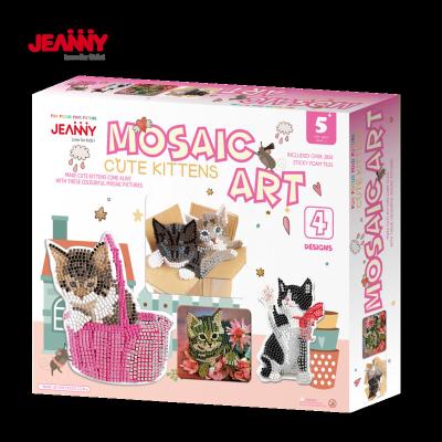 China Original Cute Cat DIY Handmade Creative Toys Jeanny Design Crafts and Kids Educational EVA Sticker Mosaic Kit For Arts Decoration for sale