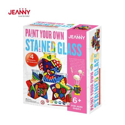 China Original Jeanny Design Child Toys DIY Art And Craft Educational Toy Kids Drawing Painting Colorful Art Stained Glass Kits For Kids for sale