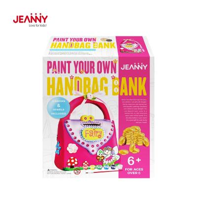 China Educational Decorative Handmade Toys Arts and Crafts Toys Jeanny Design Original Ceramic Piggy Bank Purse Kits for Kids for sale