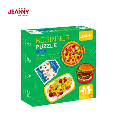 China Jeanny Original Design 18 PCS Montessori Toys Beginner Puzzle Preschool Educational Food 4 in 1 DIY Puzzle for sale