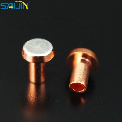 China Appliance Solenoid Switch Contact AgSnO2 Electrical Low Voltage Silver Copper Compound Rivet For Relay Switch for sale