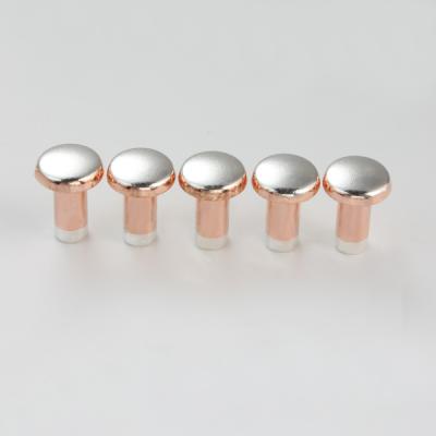 China Ag/AgNi/AgCdO/AgSnO2 6mm Tri Metal Contact Rivet Electrical Silver Copper Point For Switch Relay for sale