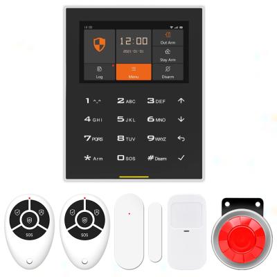 China Staniot H500 Tuya WiFi GSM Wireless Smart Home Security 6Kits Alarm System with Keypad and 4.3 Inch TFT Touch H500-2G Display Screen for sale